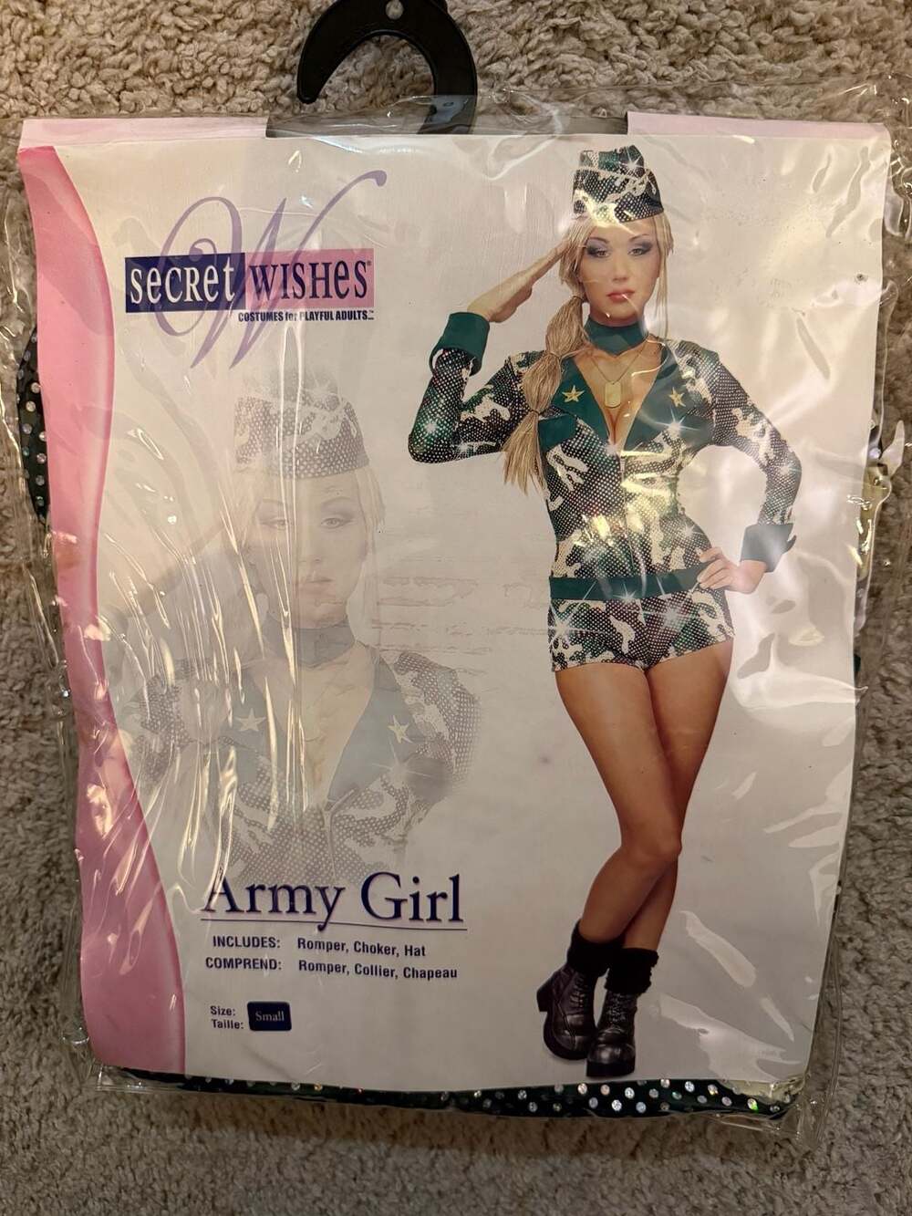Secret Wishes Army Girl Costume Size Small Camo Romper